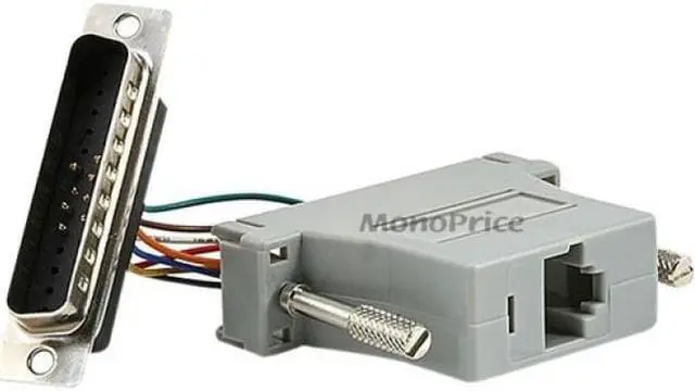 Alt view image 4 of 4 - Monoprice DB25 Male to RJ-45 Modular Adaptor - Grey