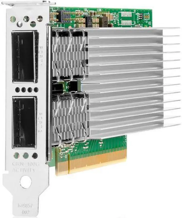 Main image of HPE E810-CQDA2 100Gigabit Ethernet Card - PCI Express 4.0 x16 - 12.50 GB/s Data Transfer Rate - 2 Port(s) - Optical Fiber - 100GBase-X - QSFP28 - Standup