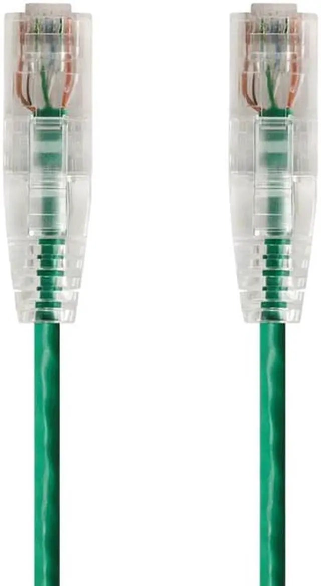 Alt view image 6 of 10 - Monoprice Cat6 Ethernet Patch Cable - 10 feet - Green | Snagless RJ45 Stranded 550MHz UTP CMR Riser Rated Pure Bare Copper Wire 28AWG - SlimRun Series