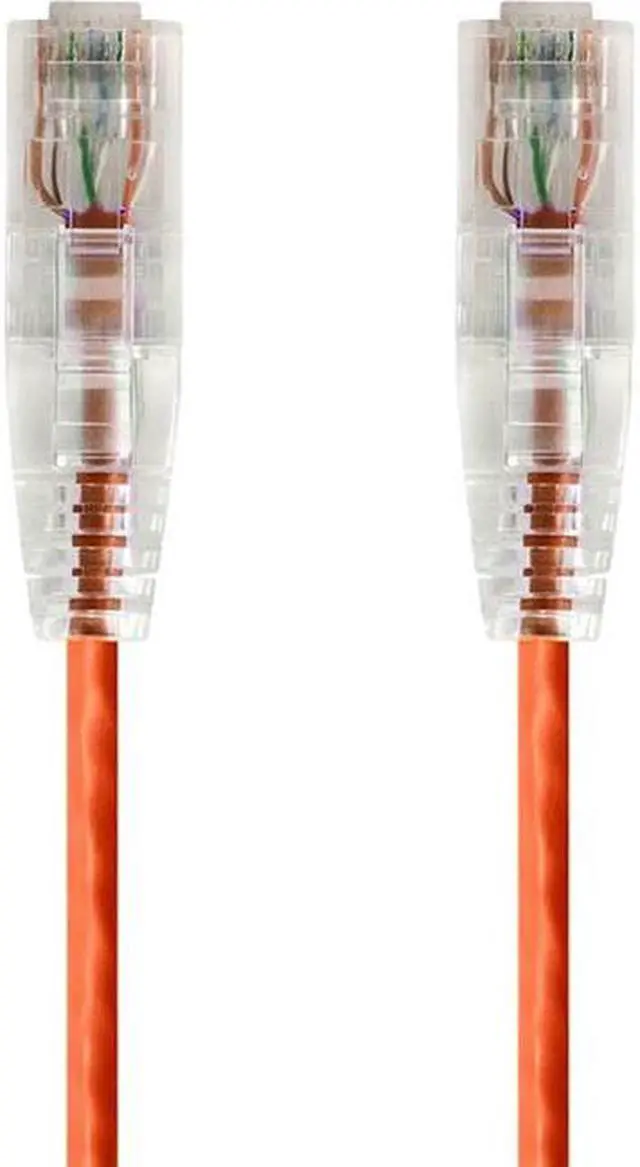 Alt view image 13 of 16 - Monoprice Cat6 Ethernet Patch Cable - 1 feet - Orange | Snagless RJ45 Stranded 550MHz UTP CMR Riser Rated Pure Bare Copper Wire 28AWG - SlimRun Series