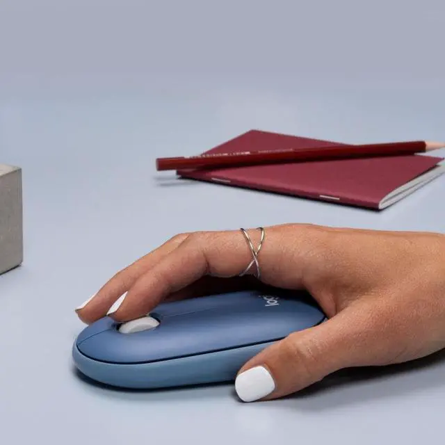 Alt view image 6 of 11 - Logitech Pebble M350 - Optical - Wireless - Bluetooth - Blueberry - 1000 dpi - Scroll Wheel - 3 Button(s)