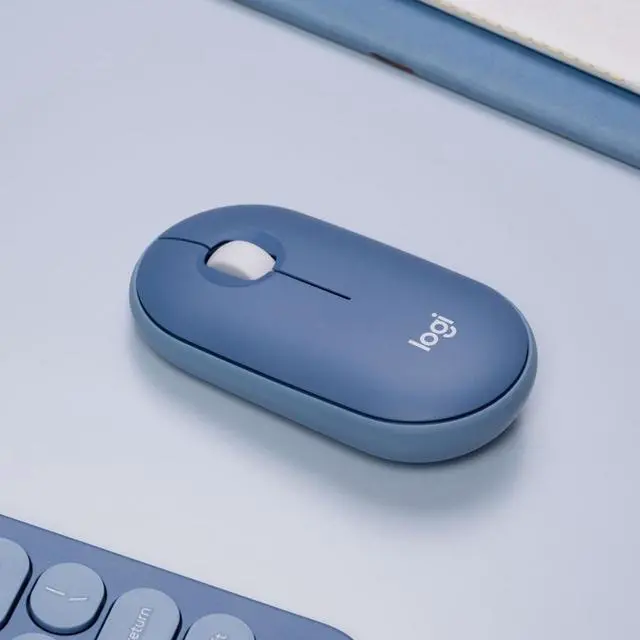 Alt view image 3 of 11 - Logitech Pebble M350 - Optical - Wireless - Bluetooth - Blueberry - 1000 dpi - Scroll Wheel - 3 Button(s)