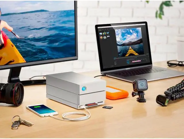 Alt view image 4 of 15 - LaCie 2big Dock 20TB USB 3.2 Gen 2 External Hard Drive STLG20000400 Black
