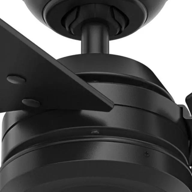Alt view image 13 of 17 - Hunter Cassius 52 Inch Indoor and Outdoor Ceiling Fan w/ Pull Chain, Matte Black