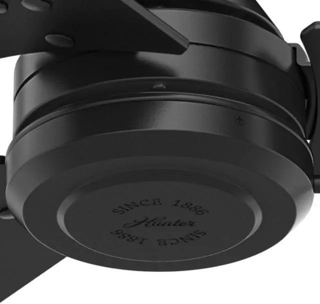 Alt view image 16 of 17 - Hunter Cassius 52 Inch Indoor and Outdoor Ceiling Fan w/ Pull Chain, Matte Black