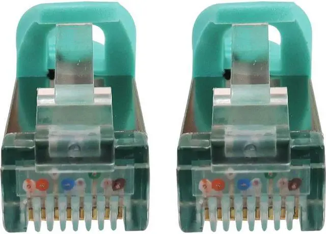 Alt view image 2 of 11 - Eaton Tripp Lite Series Cat6a 10G Snagless Shielded Slim STP Ethernet Cable RJ45 M/M PoE Aqua 10 ft. 3.1 m