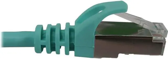 Alt view image 3 of 11 - Eaton Tripp Lite Series Cat6a 10G Snagless Shielded Slim STP Ethernet Cable RJ45 M/M PoE Aqua 10 ft. 3.1 m