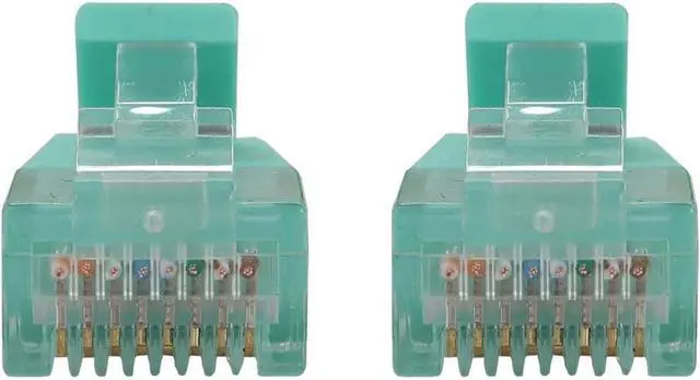Alt view image 3 of 6 - Tripp Lite Cat6a 10G Snagless Molded Slim UTP Ethernet Cable (RJ45 M/M), PoE, Aqua, 5 ft. (1.5 m) - 5 ft Category 6a Network Cable for Network Device, Server, Switch, Router, Hub, Printer, Computer, P