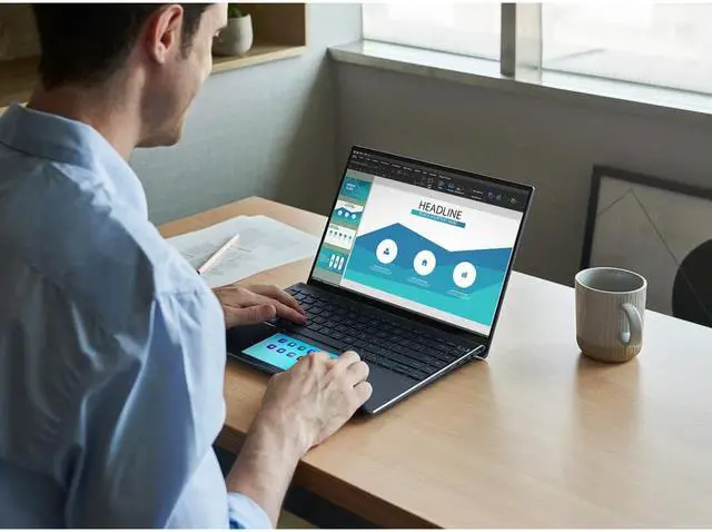 Alt view image 8 of 9 - ASUS ZenBook 14X OLED Laptop, 14” 2.8K 16:10 Touch Display, Intel Core i7-1260P CPU, NVIDIA GeForce RTX 2050, 16GB RAM, 1TB SSD, Windows 11 Home, UX5400ZF-PB76T