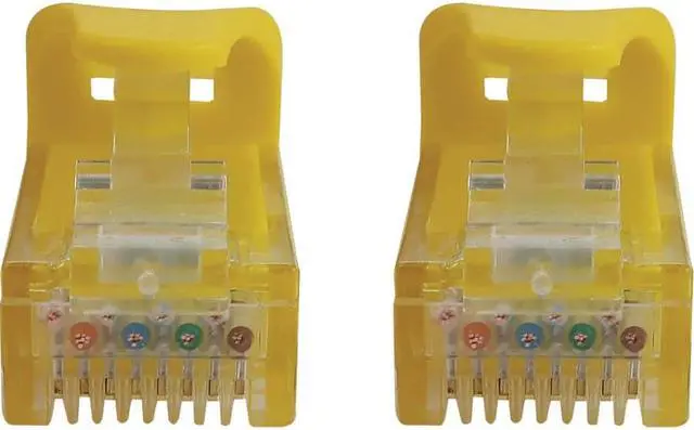 Alt view image 4 of 10 - Tripp Lite Cat6a 10G Snagless Molded UTP Ethernet Cable (RJ45 M/M), PoE, Yellow, 1 ft. (0.3 m) - 1 ft Category 6a Network Cable for Network Device, Switch, Patch Panel, Server, Router, Hub, Printer, C