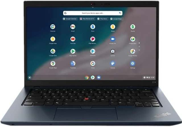 Alt view image 7 of 10 - Lenovo ThinkPad C14 Gen 1 21C9000FUS 14" Chromebook - Full HD - 1920 x 1080 - Intel Core i5 12th Gen i5-1245U Deca-core (10 Core) - 8 GB Total RAM - 8 GB On-board Memory - 256 GB SSD - Abyss Blue