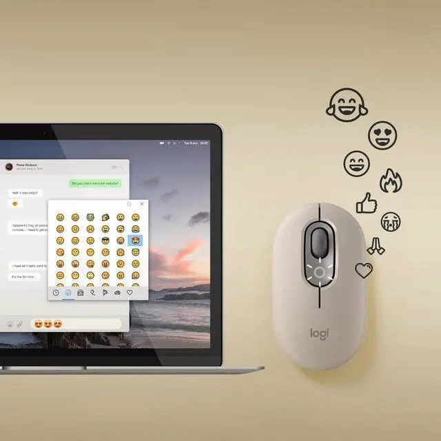 Alt view image 6 of 17 - Logitech POP Wireless Mouse with Customizable Emoji - Wireless - Bluetooth - Mist - Scroll Wheel