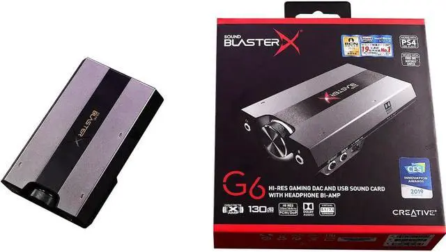 Alt view image 8 of 19 - Sound BlasterX G6 Hi-Res 130db 32bit/384kHz Gaming DAC