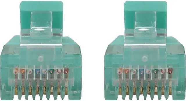 Alt view image 5 of 5 - Tripp Lite Cat6a 10G Snagless Molded Slim UTP Ethernet Cable (RJ45 M/M), PoE, Aqua, 3 ft. (0.9 m) - 3 ft Category 6a Network Cable for Network Device, Switch, Patch Panel, Server, Router, Hub, Printer