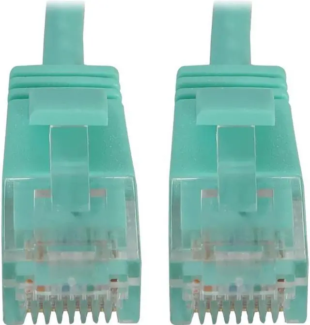 Alt view image 3 of 5 - Tripp Lite Cat6a 10G Snagless Molded Slim UTP Ethernet Cable (RJ45 M/M), PoE, Aqua, 3 ft. (0.9 m) - 3 ft Category 6a Network Cable for Network Device, Switch, Patch Panel, Server, Router, Hub, Printer