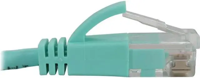 Alt view image 4 of 5 - Tripp Lite Cat6a 10G Snagless Molded Slim UTP Ethernet Cable (RJ45 M/M), PoE, Aqua, 3 ft. (0.9 m) - 3 ft Category 6a Network Cable for Network Device, Switch, Patch Panel, Server, Router, Hub, Printer