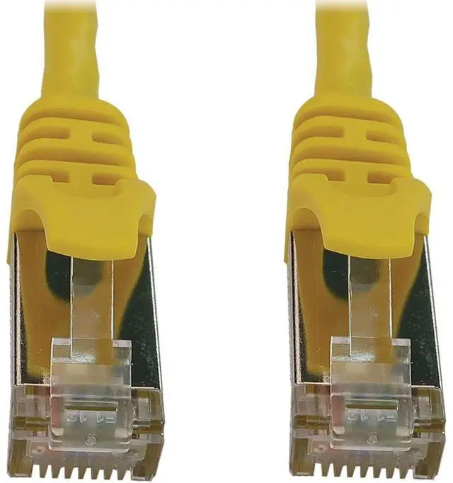 Alt view image 3 of 6 - Tripp Lite Cat6a 10G Snagless Shielded Slim STP Ethernet Cable (RJ45 M/M), PoE, Yellow, 1 ft. (0.3 m) - 1 ft Category 6a Network Cable for Network Device, Server, Switch, Router, Hub, Printer, Compute