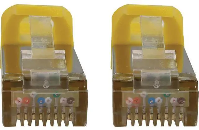 Alt view image 4 of 6 - Tripp Lite Cat6a 10G Snagless Shielded Slim STP Ethernet Cable (RJ45 M/M), PoE, Yellow, 1 ft. (0.3 m) - 1 ft Category 6a Network Cable for Network Device, Server, Switch, Router, Hub, Printer, Compute