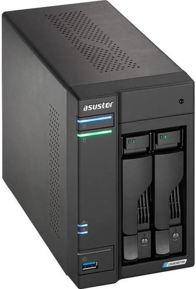 Alt view image 9 of 14 - Asustor Lockerstor 2 Gen 2 AS6702T 2 Bay NAS, Quad-Core 2.0GHz CPU, Dual 2.5GbE Ports, 4GB RAM DDR4, Four M.2 SSD Slots (Diskless)