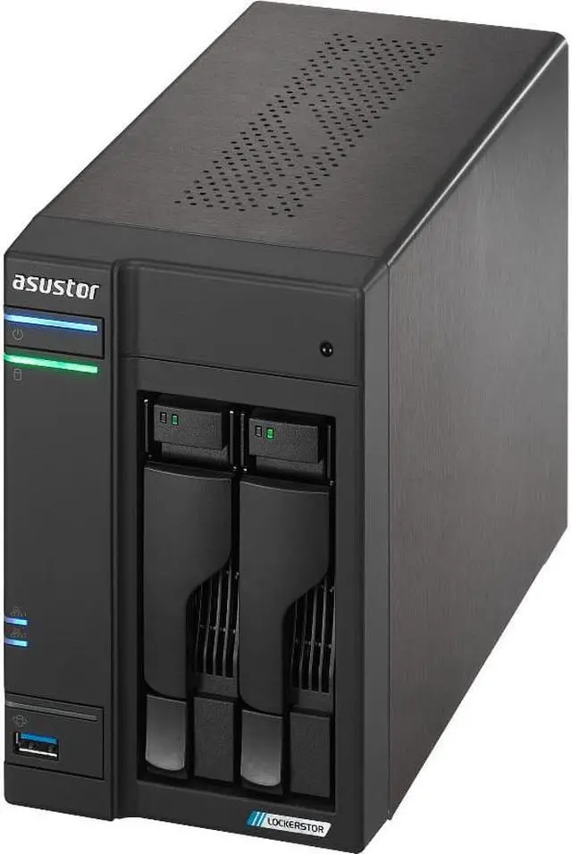 Alt view image 12 of 14 - Asustor Lockerstor 2 Gen 2 AS6702T 2 Bay NAS, Quad-Core 2.0GHz CPU, Dual 2.5GbE Ports, 4GB RAM DDR4, Four M.2 SSD Slots (Diskless)