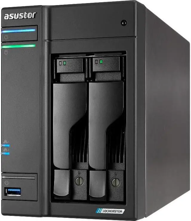 Alt view image 10 of 14 - Asustor Lockerstor 2 Gen 2 AS6702T 2 Bay NAS, Quad-Core 2.0GHz CPU, Dual 2.5GbE Ports, 4GB RAM DDR4, Four M.2 SSD Slots (Diskless)