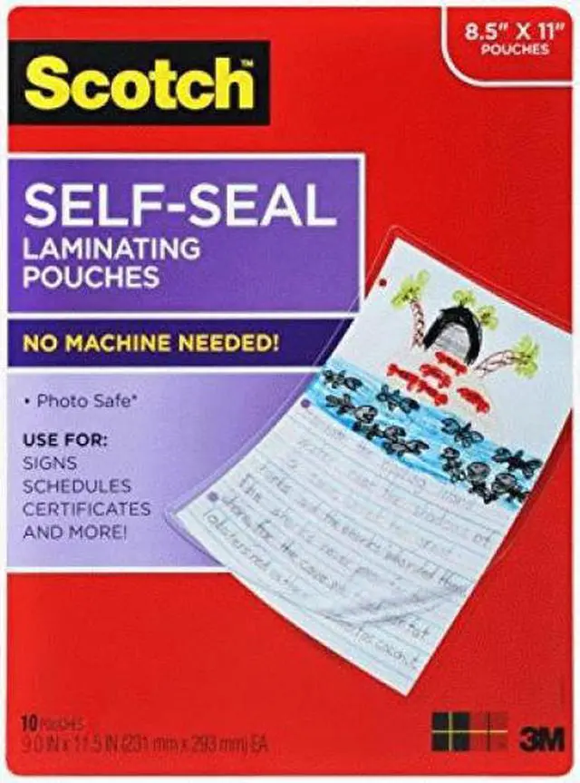 Alt view image 13 of 18 - LS854-10G Scotch Self-Sealing Laminating Pouches, Letter Size (Pack of 10)