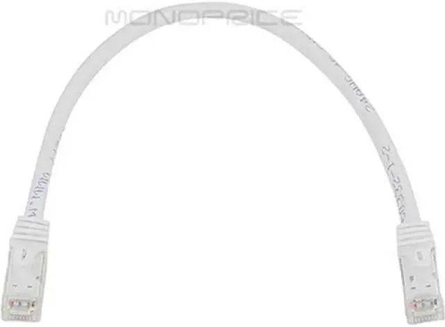 Alt view image 5 of 11 - Monoprice Cat6 Ethernet Patch Cable - 1 Feet - White | Network Internet Cord - RJ45, Stranded, 550Mhz, UTP, Pure Bare Copper Wire, 24AWG - Flexboot Series