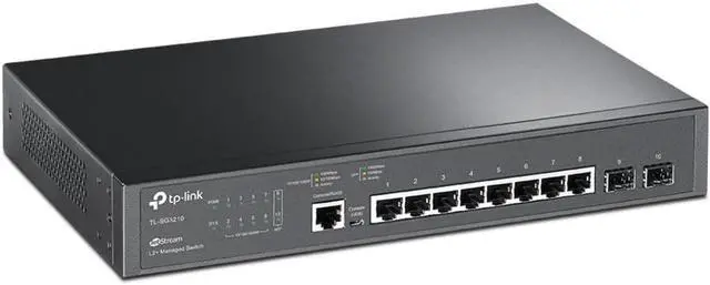 Alt view image 7 of 14 - TP-Link JetStream 8-Port Gigabit L2+ Managed Switch with 2 SFP Slots - 8 Ports - Manageable - 3 Layer Supported - Modular - Optical Fiber, Twisted Pair - Rack-mountable, Desktop