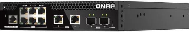 Alt view image 3 of 8 - QNAP - 8 Ports - Manageable - 10 Gigabit Ethernet, 2.5 Gigabit Ethernet - 10GBase-T, 10GBase-X, 2.5GBase-T - 2 Layer Supported - Modular - 40 W Power Consumption - Twisted Pair, Optical Fiber - Rack-m
