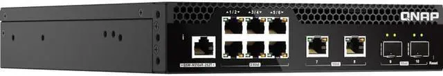 Alt view image 5 of 8 - QNAP - 8 Ports - Manageable - 10 Gigabit Ethernet, 2.5 Gigabit Ethernet - 10GBase-T, 10GBase-X, 2.5GBase-T - 2 Layer Supported - Modular - 40 W Power Consumption - Twisted Pair, Optical Fiber - Rack-m