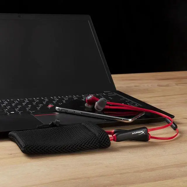 Alt view image 13 of 17 - HyperX Cloud Buds Wireless Headphones (Red-Black)