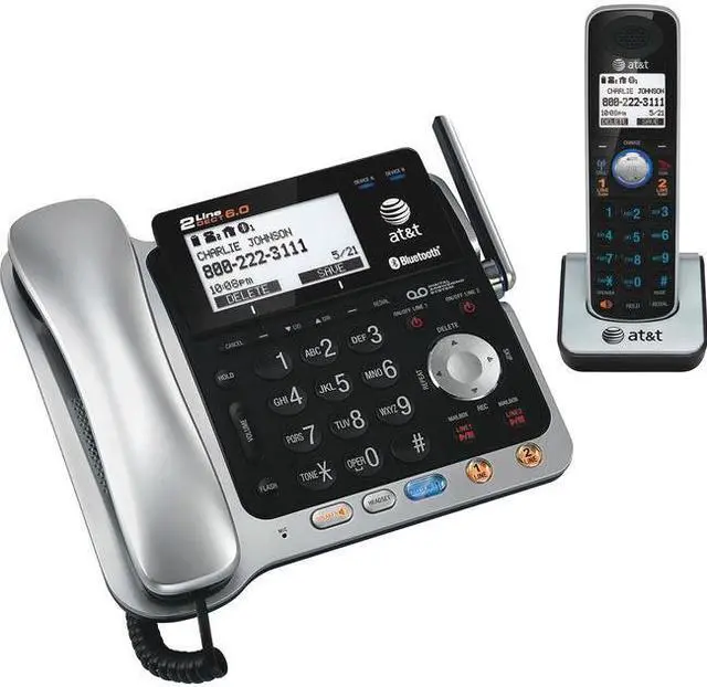 Alt view image 8 of 9 - AT&T TL86109 AT&T CORDED/CORDLESS PHONE