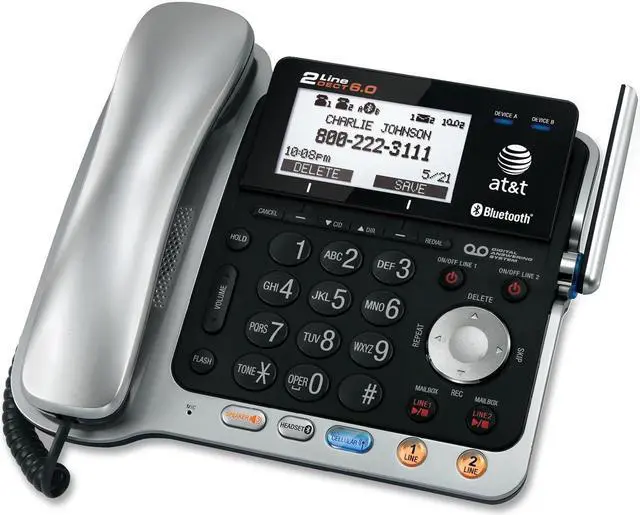 Alt view image 9 of 9 - AT&T TL86109 AT&T CORDED/CORDLESS PHONE