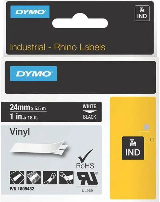 Alt view image 12 of 12 - DYMO IND Vinyl Labels 1"