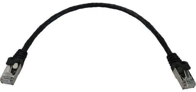 Main image of Eaton Tripp Lite Series Cat6a 10G Snagless Shielded Slim STP Ethernet Cable RJ45 M/M PoE Black 1 ft. 0.3 m