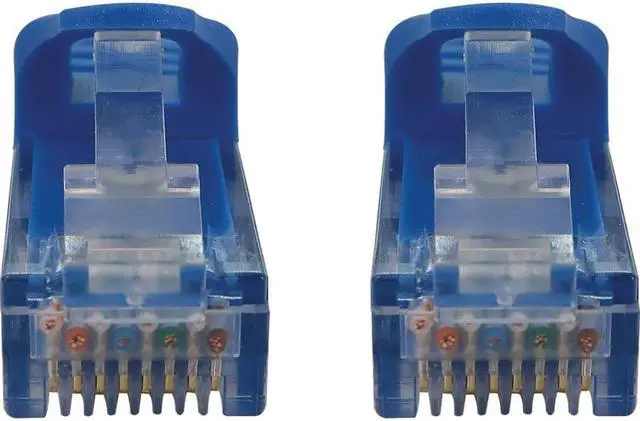 Alt view image 4 of 6 - Tripp Lite Cat6a 10G Snagless Molded UTP Ethernet Cable (RJ45 M/M), PoE, Blue, 2 ft. (0.6 m) - 2 ft Category 6a Network Cable for Network Device, Switch, Patch Panel, Server, Router, Hub, Printer, Com