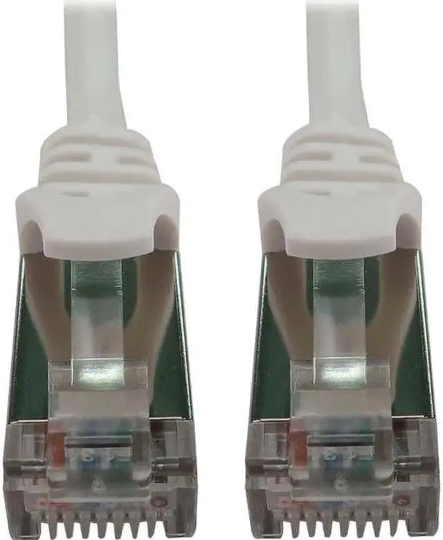 Main image of Tripp Lite Cat6a 10G Snagless Shielded Slim STP Ethernet Cable (RJ45 M/M), PoE, White, 10 ft. (3.1 m) - 10 ft Category 6a Network Cable for Network Device, Server, Switch, Router, Hub, Printer, Comput
