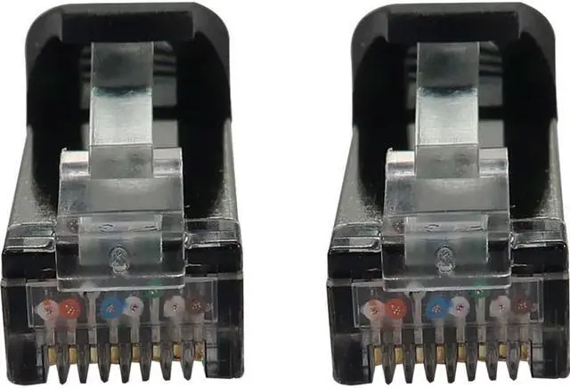 Alt view image 4 of 9 - Tripp Lite Cat6a 10G Snagless Shielded Slim STP Ethernet Cable (RJ45 M/M), PoE, Black, 3 ft. (0.9 m) - 3 ft Category 6a Network Cable for Network Device, Server, Switch, Router, Hub, Printer, Computer
