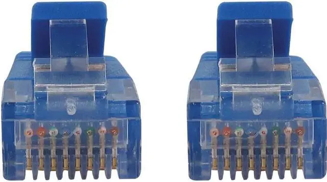 Alt view image 2 of 6 - Tripp Lite Cat6a 10G Snagless Molded Slim UTP Ethernet Cable (RJ45 M/M), PoE, Blue, 6 in. (15 cm) - 6" Category 6a Network Cable for Network Device, Server, Switch, Router, Hub, Printer, Computer