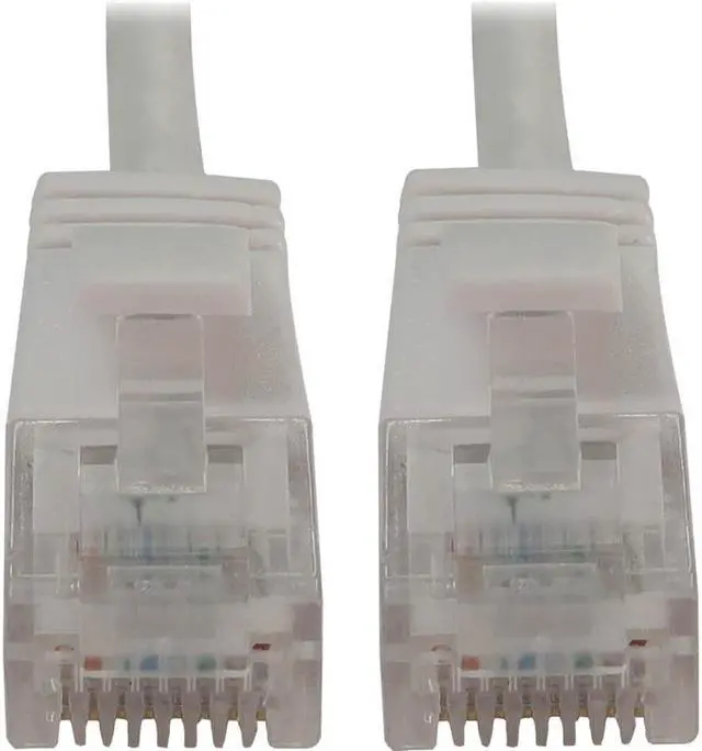 Alt view image 2 of 5 - Tripp Lite Cat6a 10G Snagless Molded Slim UTP Ethernet Cable (RJ45 M/M), PoE, White, 1 ft. (0.3 m) - 1 ft Category 6a Network Cable for Network Device, Switch, Patch Panel, Server, Router, Hub, Printe