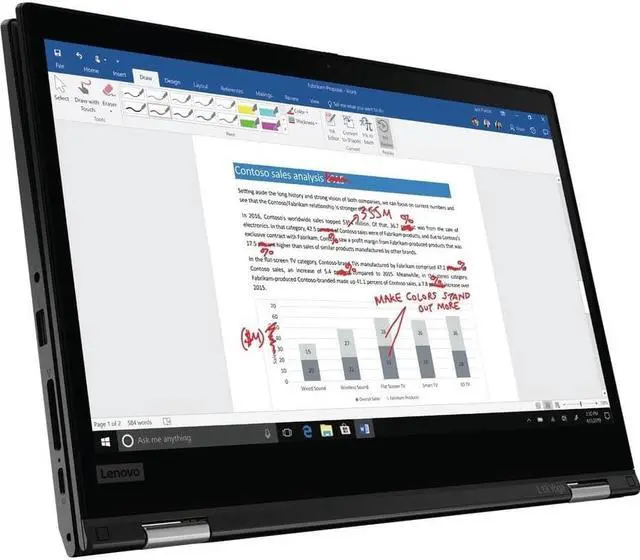 Alt view image 5 of 9 - Lenovo ThinkPad L13 Yoga Gen 2 20VK0054US 13.3" Touchscreen Convertible 2 in 1 Notebook - Full HD - 1920 x 1080 - Intel Core i5 11th Gen i5-1135G7 Quad-core (4 Core) 2.40 GHz - 8 GB Total RAM - 8