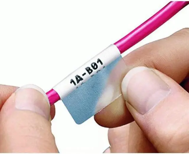 Alt view image 3 of 3 - Panduit - LJSL5-Y3-1 - Wire Marker, Laser/Ink Jet Printable, Self Laminating, 25.4mm x 33.8mm, PET (Polyester), White