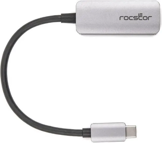 Alt view image 5 of 8 - rocstor usb-c to gigabit network adapter compatible with mac & pc - usb 3.1 type c - 640 mb/s data transfer rate - 1 port(s) - 1 - twisted pair - 10/100/1000base-t - desktop