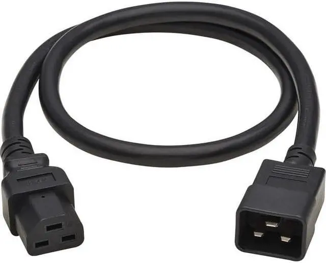 Alt view image 2 of 10 - Tripp Lite Power Cord, C20 to C21 - Heavy-Duty, 20A, 250V, 12 AWG, 3 ft. (0.91 m), Black - For Network Switch, PDU, UPS, Router - 250 V AC20 A - Black - 3 ft Cord Length - North America