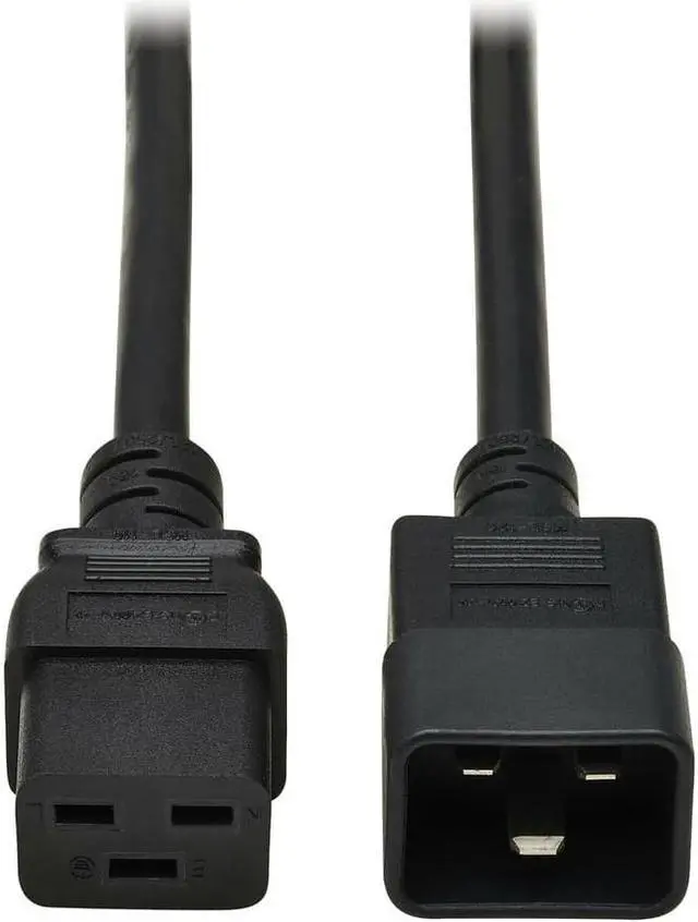 Alt view image 6 of 8 - Tripp Lite Power Extension Cord C19 to C20 Heavy-Duty 15A 250V 14 AWG 15 ft. 4.6 m Black P03601515A