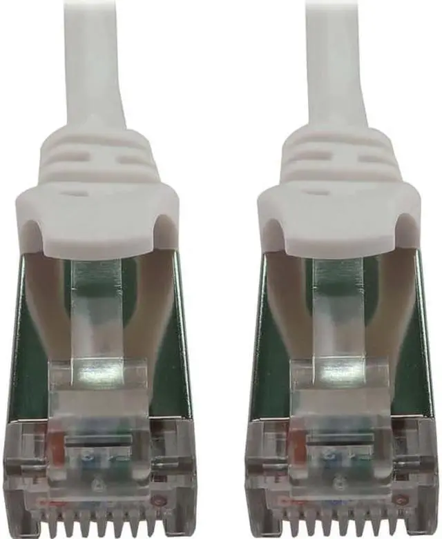 Alt view image 2 of 12 - Tripp Lite Cat6a 10G Snagless Shielded Slim STP Ethernet Cable (RJ45 M/M), PoE, White, 15 ft. (4.6 m) - 15 ft Category 6a Network Cable for Network Device, Server, Switch, Router, Hub, Printer, Comput