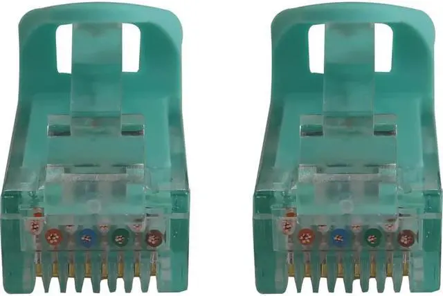 Alt view image 3 of 9 - Tripp Lite Cat6a 10G Snagless Molded UTP Ethernet Cable (RJ45 M/M), PoE, Aqua, 2 ft. (0.6 m) - 2 ft Category 6a Network Cable for Network Device, Switch, Patch Panel, Server, Router, Hub, Printer, Com