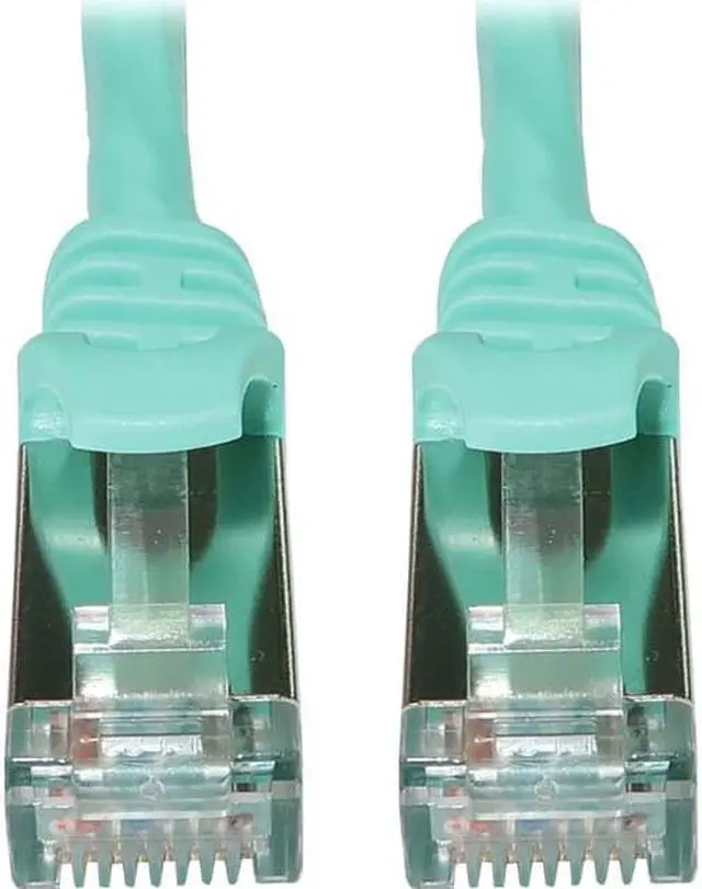 Alt view image 2 of 5 - Tripp Lite Cat6a 10G Snagless Shielded Slim STP Ethernet Cable (RJ45 M/M), PoE, Aqua, 15 ft. (4.6 m) - 15 ft Category 6a Network Cable for Network Device, Server, Switch, Router, Hub, Printer, Compute