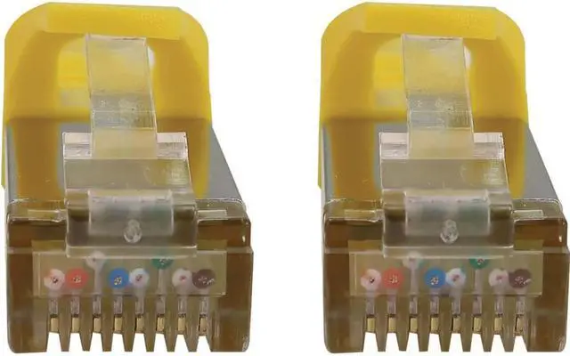 Alt view image 5 of 6 - Tripp Lite Cat6a 10G Snagless Shielded Slim STP Ethernet Cable (RJ45 M/M), PoE, Yellow, 25 ft. (7.6 m) - 25 ft Category 6a Network Cable for Network Device, Server, Switch, Router, Hub, Printer, Compu
