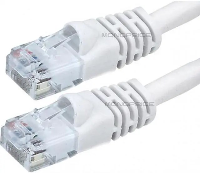 Alt view image 9 of 19 - Monoprice Cat6 Ethernet Patch Cable - Network Internet Cord - RJ45, Stranded, 550Mhz, UTP, Pure Bare Copper Wire, 24AWG, 50ft, White
